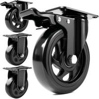 KÓŁKA OBROTOWE 2 Z HAMULCEM 100 MM ZESTAW JEZDNY DO 500 KG DO MEBLI WÓZKA