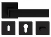KLAMKA DRZWIOWA RUMBA KOLOR CZARNY KOMPLET ROZET