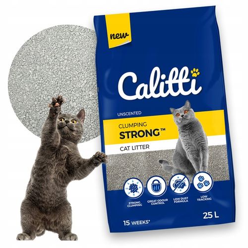 ŻWIREK BENTONITOWY zbrylający do kuweta DLA KOTA CALITTI STRONG 25L na Arena.pl
