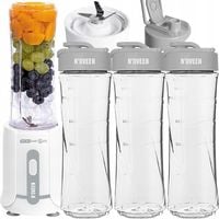 BLENDER KIELICHOWY SPORTOWY KOKTAJLI SMOOTHIE MIKSER 3 BUTELKI personalny