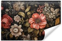 Fototapeta Kolorowe KWIATY Styl Vintage Beton Abstrakcja 90cm x 60cm