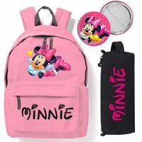 Zestaw Do Szkoły Czerwony Plecak + Piórnik + Pin MINNIE MOUSE Bajka Wzory