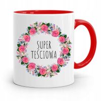 Kubek Czerwony Teściowej Super Teściowa Prezent Z Nadrukiem Ze Zdjęciem