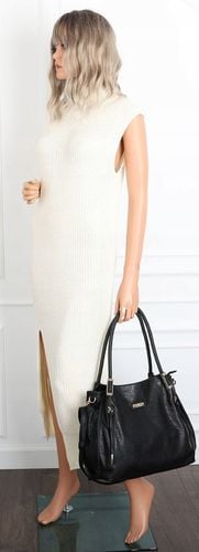 Torebka Damska Shopper Worek Pojemna Miejska Modna Torba CH7721 Czarna na Arena.pl