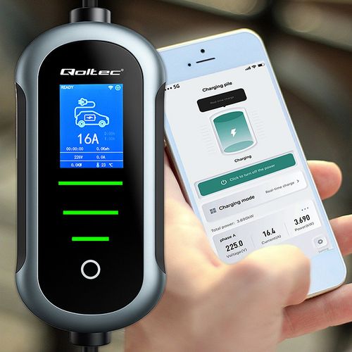Qoltec Mobilna ładowarka EV 22kW | Typ2 | Wi-Fi | 7m na Arena.pl