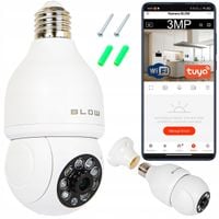 KAMERA WIFI WEWNĘTRZNA OBROTOWA ŻARÓWKA GWINT E27 IP 3MP TUYA MONITORING
