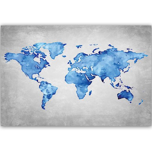Deco Panel, Błękitna mapa świata 120x80 na Arena.pl