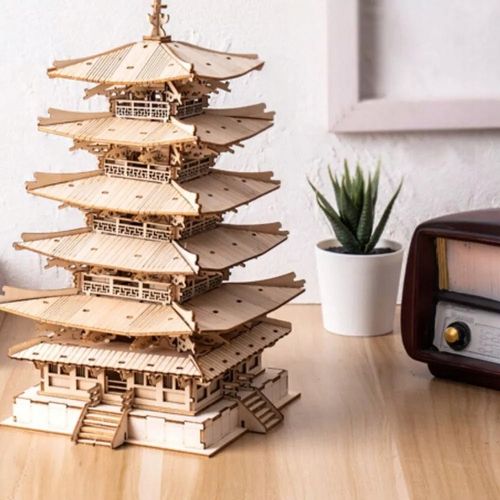 DREWNIANE PUZZLE 3D MODEL DO SKLEJANIA AZJATYCKA PAGODA na Arena.pl