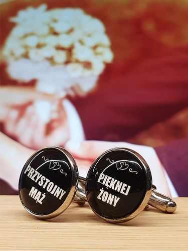 FINIA Spinki do Mankietów do z Datą Ślubu dla Pana Młodego Ślub Data na Arena.pl