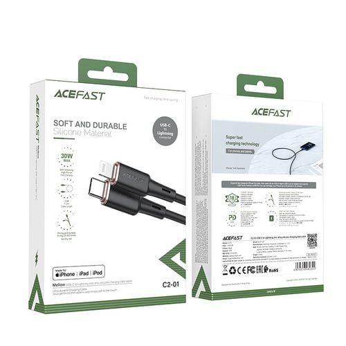 kabel przewód do iphone mfi usb-c - lightning 30w 3a 1.2m czarny na Arena.pl