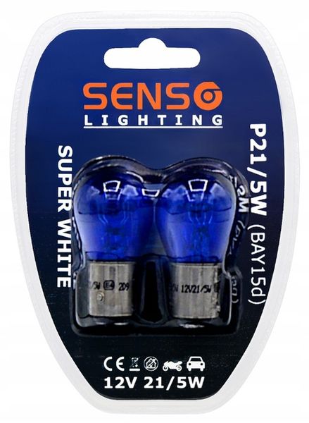 2x ŻARÓWKA SENSO P21/5W 12V SUPER WHITE XENON LOOK zdjęcie 1