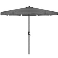 Parasol ogrodowy z korbą 410 cm duży składany na balkon, taras ciemnoszary