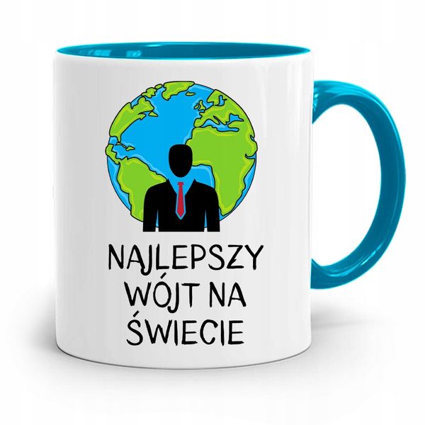 Dla Wójta Kubek Błękitny Prezent Najlepszy Wójt Z Nadrukiem Ze Zdjęciem zdjęcie 1