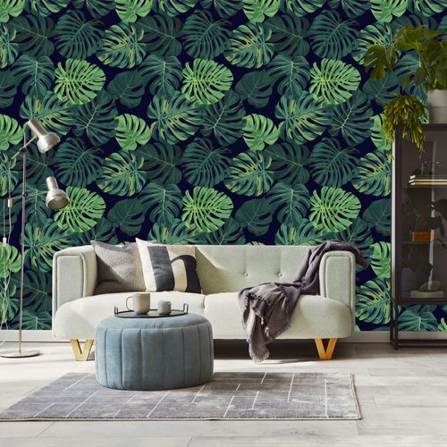 Tapeta W Rolce Duże LIŚCIE Tropikalne MONSTERA Rośliny Efekt 3D na Arena.pl