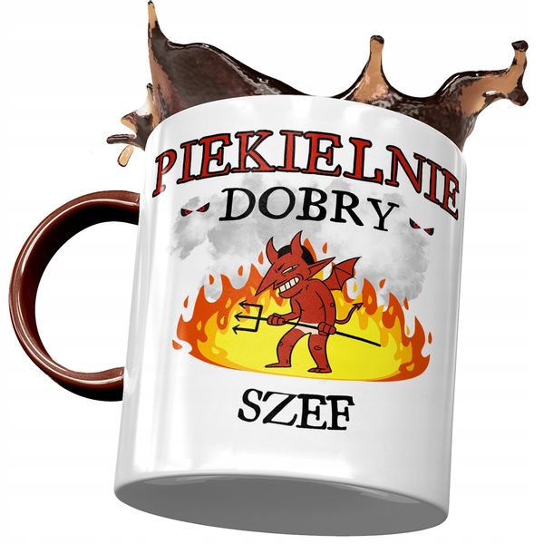 Kubek Bordowy Dla Szefa Piekielnie Dobry Prezent Z Nadrukiem Ze Zdjęciem zdjęcie 1