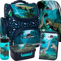 TORNISTER SZKOLNY DINOZAURY DO 1 KLASY PODSTAWÓWKI DLA CHŁOPAKÓW ZESTAW 5el