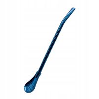Bombilla Rosario Azul do yerba mate 19 cm - Niebieska INOX