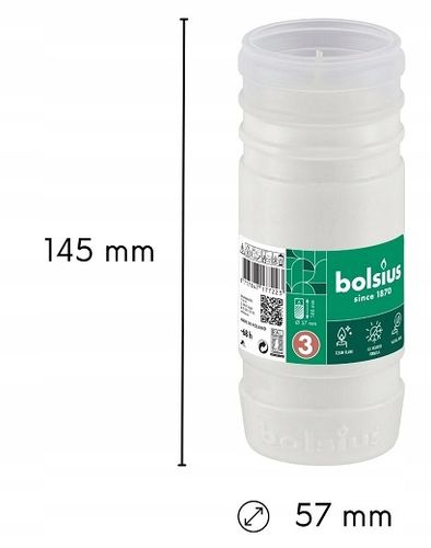 Wkłady parafinowe do zniczy Bolsius RP3 całoroczne białe 68 godzin palenia na Arena.pl