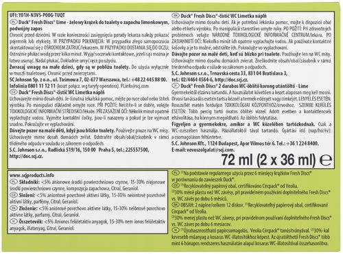 DUCK FRESH DISCS KRĄŻEK DO WC LIMONKA 2 X 36 ML na Arena.pl