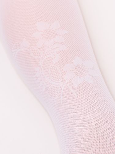 Rajstopy mikrofibra 30DEN białe komunijne wzór kwiaty 128-134 na Arena.pl