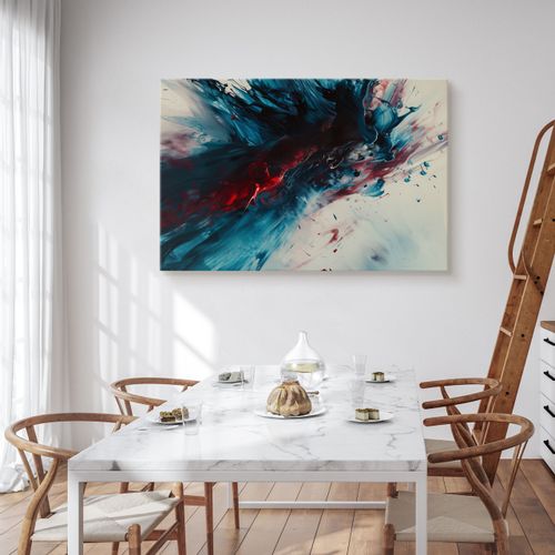 Obraz Na Płótnie Abstrakcja Niebieska Farba Nowoczesny Wzór 40cm x 30cm na Arena.pl