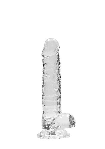 7"" / 18 cm realistic dildo with balls - transparent na Arena.pl
