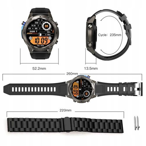 ZEGAREK MĘSKI SMARTWATCH GPS ROZMOWY MENU PL WODOODPORNY SPORT SMART WATCH na Arena.pl