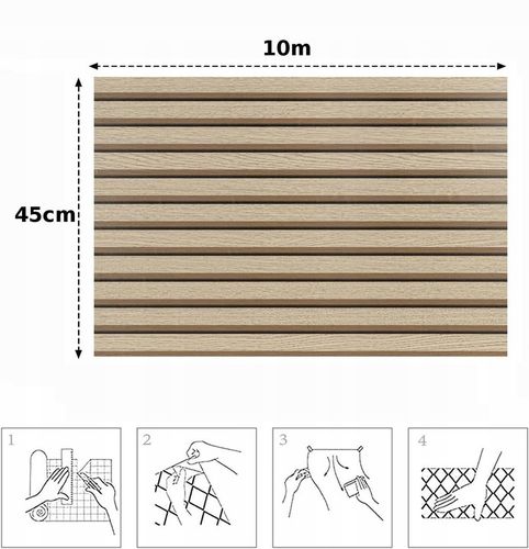 SAMOPRZYLEPNA Z KLEJEM TAPETA LAMEL DESKI ŚCIENNA 3D 45cm x 10m Koanni na Arena.pl