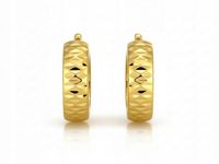 Damskie kolczyki ze złota 375 z kółkiem efektowne modny wzór