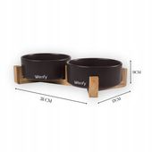 MISKA PODWÓJNA CERAMICZNA NA STOJAKU 2x 400ml