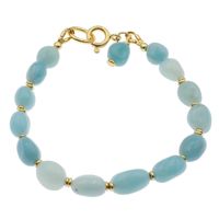 Bransoletka z Amazonitem i srebrem złoconym