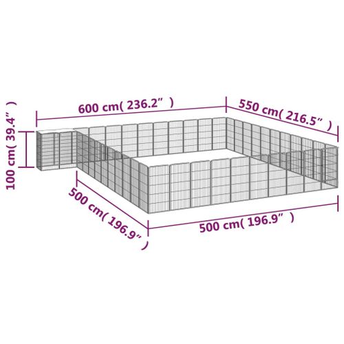 Kojec dla psa, 46 paneli, czarny, 50x100 cm, stal na Arena.pl