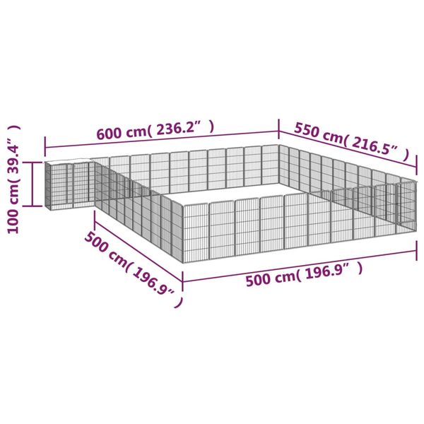Kojec dla psa, 46 paneli, czarny, 50x100 cm, stal zdjęcie 6
