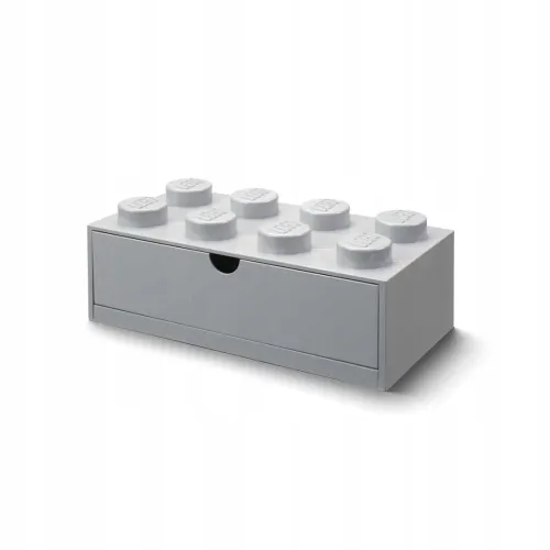 Pojemnik klocek z szufladą Lego Brick 8 Desk Drawer szary na Arena.pl