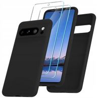 Etui case plecki silikonowe mat do Google Pixel 8 Pro + 2 szkła czarne