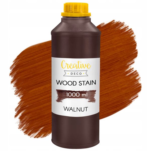 Lakierobejca wodna do drewna orzech butelka 1L zdjęcie 1