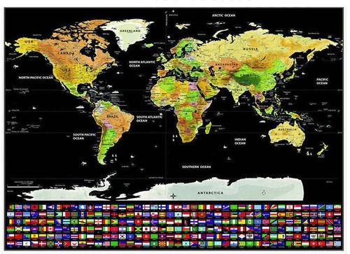 Mapa świata - zdrapka z flagami na Arena.pl