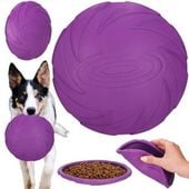 Frisbee dla psa gumowa zabawka 2w1 miska na karmę śr. 18 cm fioletowa