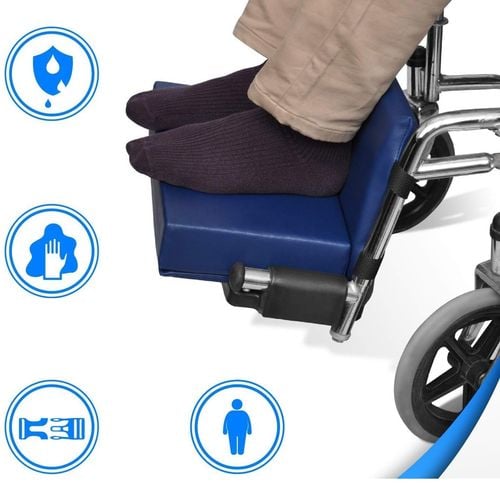 Podnóżek do wózka inwalidzkiego Fyearfly z eko skóry niebeski na Arena.pl