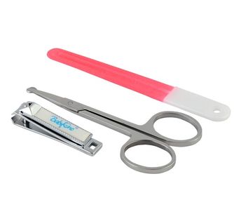 BabyOno Zestaw kosmetyczny: pilniczek, nożyczki, cążki 0m+ Kolor - Różowy