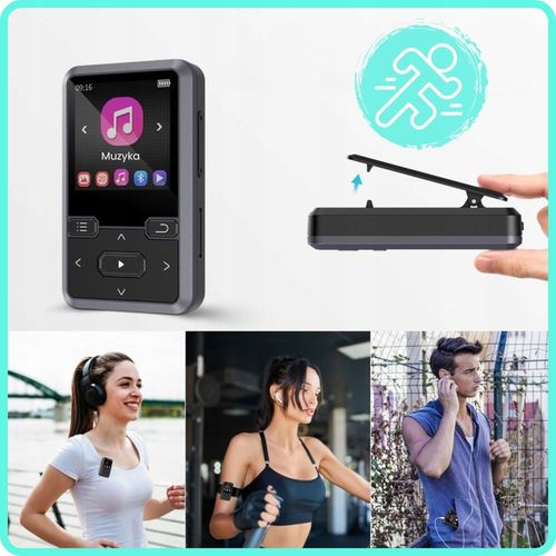 Odtwarzacz MP3 Bluetooth Przenośny 32GB Muzyka Radio fm Krokomierz na Arena.pl