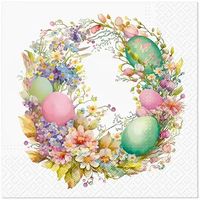 serwetki 3-warstwowe "easter wreath", 1/4, 33 x 33 cm 20 szt.
