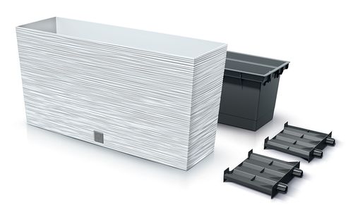 Doniczka podłużna FURU M DFC800M z wkładem | Biały na Arena.pl