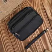 saszetka męska skórzana do ręki klasyczna skóra naturalna czarna abruzzo