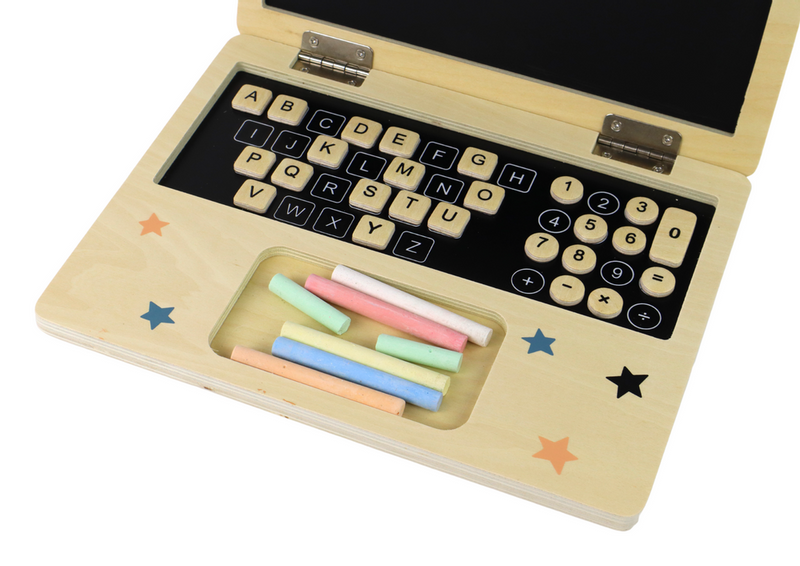 Tablica Drewniana Laptop Kreda zdjęcie 3