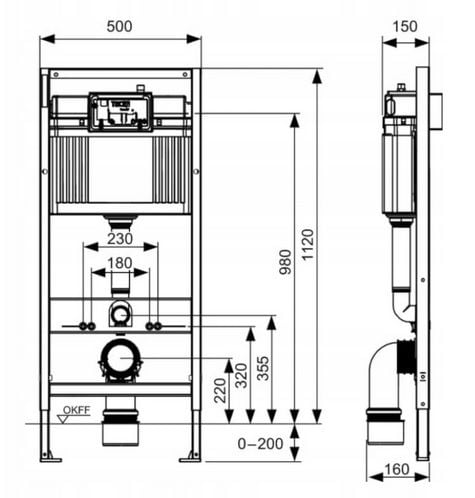Tece Base stelaż podtynkowy do miski WC wiszącej + wsporniki na Arena.pl