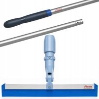 Ściągaczka Gumowa Z Pojedynczym Piórem + Kij aluminiowy niebieski