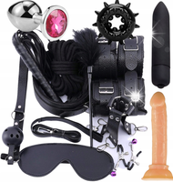 Zestaw BDSM Uprząż Kajdanki Wibrator Korek Analny Dildo Gadżety Erotyczne