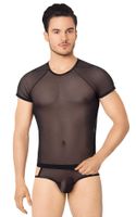 siatęczkowa koszulka i szorty softline 4607 czarne m/l