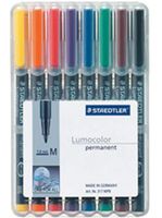 Foliopisy kolorowe 8 szt permanentne M Lumocolor Staedtler